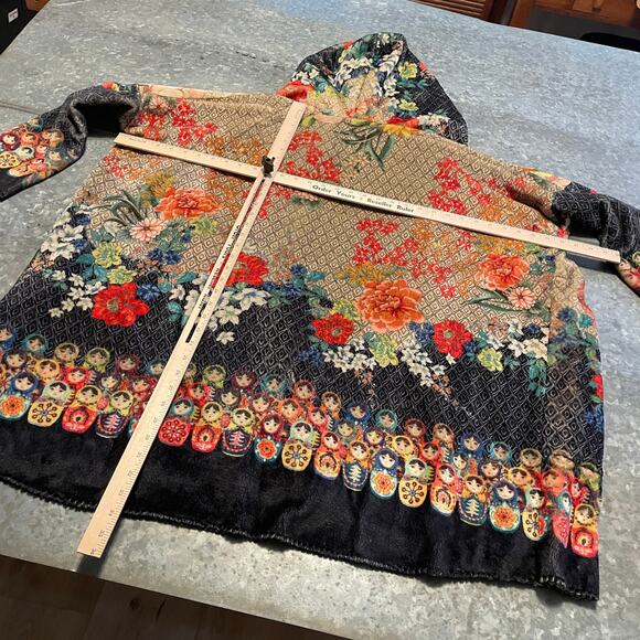 Johnny Was Pete & Greta Matryoshka Sherpa Jacket Small Russian Nesting Dolls - Picture 11 of 13